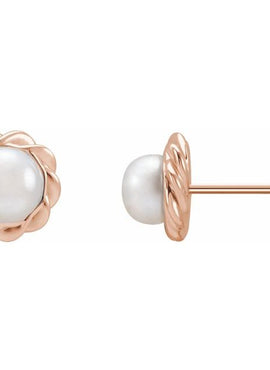 Sterling Silver Cultured White Freshwater Pearl Rope Earrings