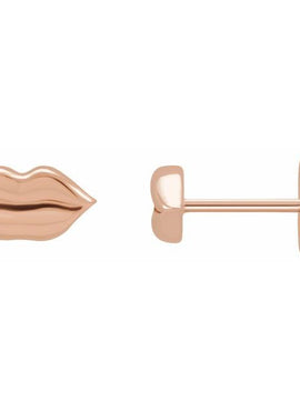 14K Yellow Gold Lip Single Earring
