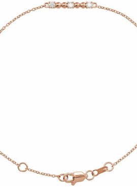 14K White Gold 1/10 CTW Natural Diamond Beaded Bar 6 1/2-7 1/2