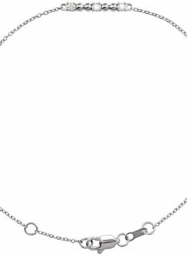 14K White Gold 1/10 CTW Natural Diamond Beaded Bar 6 1/2-7 1/2
