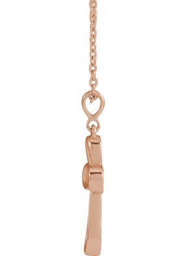 14K White Gold Knotted Cross Pendant