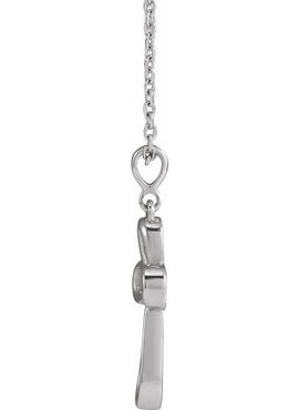 14K White Gold Knotted Cross Pendant