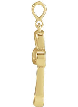 14K White Gold Knotted Cross Pendant