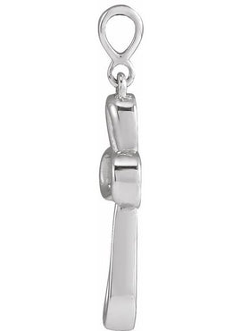 14K White Gold Knotted Cross Pendant
