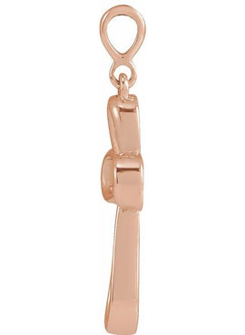 14K White Gold Knotted Cross Pendant