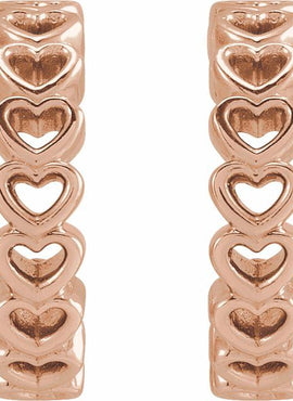 Sterling Silver Heart Hoop Earrings
