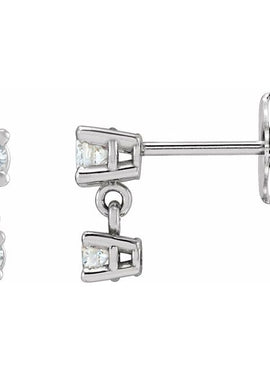 14K Yellow Gold 1/3 CTW Natural Diamond Two-Stone Earrings