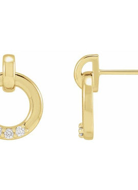 14K Yellow Gold .08 CTW Natural Diamond Circle Earrings