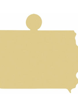 14K Yellow Gold 12 Gauge Iowa Stamping with External Undrilled Eyelet