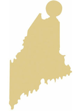 14K Yellow Gold 12 Gauge Maine Stamping with External Undrilled Eyelet