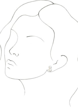 14K White Gold Cultured White Freshwater Pearl Ear Climbers