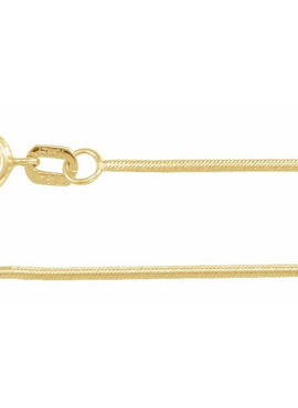 14K Yellow Gold 1 mm Snake 16