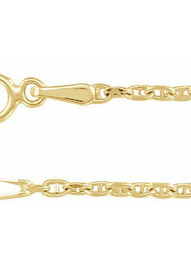 14K Yellow Gold 1.8 mm Hollow Diamond-Cut Anchor 7