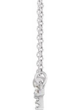 14K White Gold .07 CTW Natural Diamond Sideways Cross 16-18