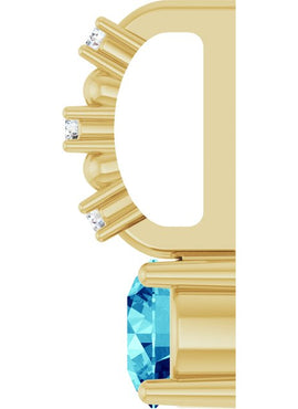 Platinum Imitation Blue Sapphire & .01 CTW Natural Diamond Charm/Pendant