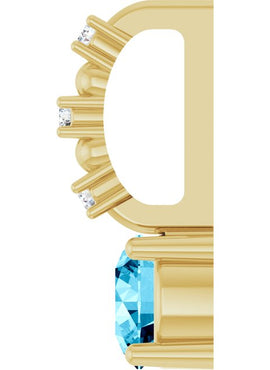 Platinum Imitation Blue Sapphire & .01 CTW Natural Diamond Charm/Pendant