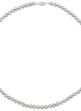 14K White Gold Cultured Gray Freshwater Pearl 16