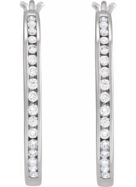 14K Yellow Gold 1/2 CTW Natural Diamond Hoop Earrings