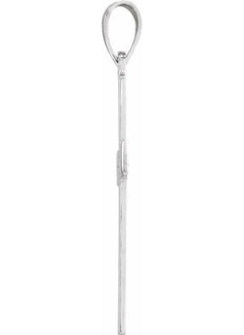 14K White Gold .0075 CT Natural Diamond Cross 18