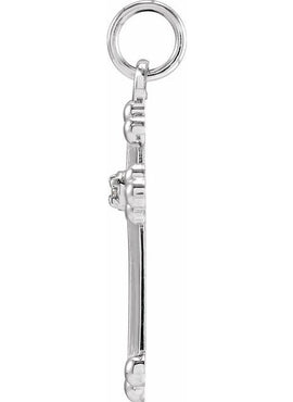14K White Gold .01 CTW Natural Diamond Cross Pendant