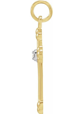14K White Gold .01 CTW Natural Diamond Cross Pendant