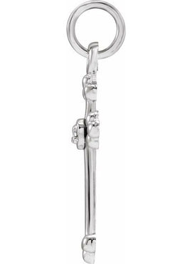 14K White Gold .01 CTW Natural Diamond Cross Pendant