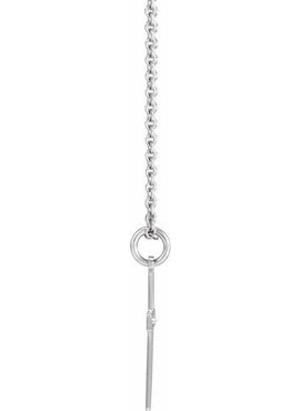 14K White Gold .0075 CT Natural Diamond Cross 18