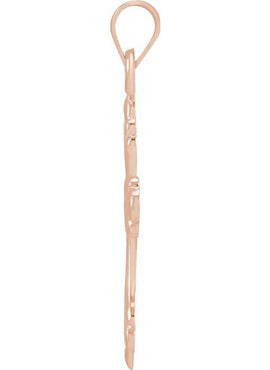 14K Rose Gold Cross Pendant