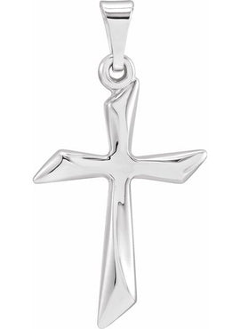 14K White Gold Cross 18
