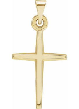14K Yellow Gold 23.38x11.75 mm Cross Pendant