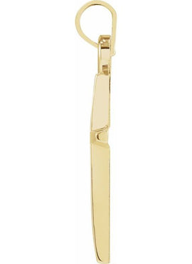 14K Yellow Gold 23.38x11.75 mm Cross Pendant