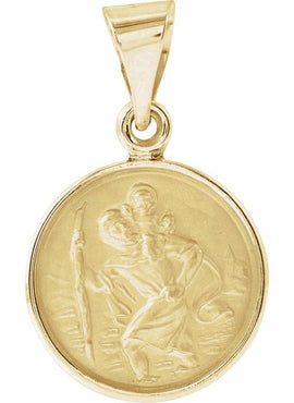 18K Yellow Gold 13 mm St. Christopher Medal