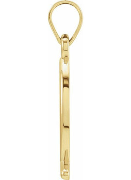 14K Yellow Gold 20x7 mm Ichthus (Fish) Pendant