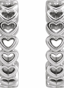 Sterling Silver Heart Hoop Earrings