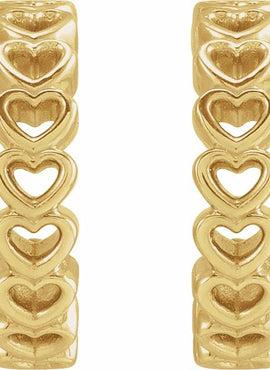Sterling Silver Heart Hoop Earrings