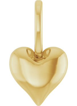 14K Rose Gold Puffed Heart Charm/Pendant