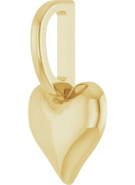 14K Rose Gold Puffed Heart Charm/Pendant