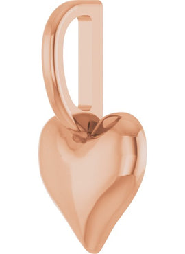 14K Rose Gold Puffed Heart Charm/Pendant