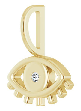Platinum .02 CT Natural Diamond Evil Eye Charm/Pendant