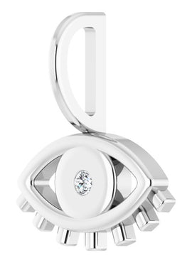 Platinum .02 CT Natural Diamond Evil Eye Charm/Pendant