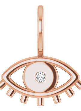 Platinum .02 CT Natural Diamond Evil Eye Charm/Pendant