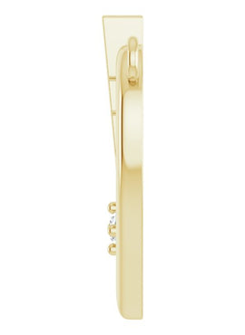 14K White Gold .0025 CT Natural Diamond Heart & Cross Necklace Center