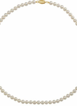14K Yellow Gold Cultured White Freshwater Pearl 16