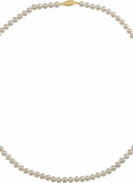 14K Yellow Gold Cultured White Freshwater Pearl 16