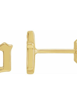 14K Yellow Gold .03 CTW Natural Diamond Gothic Initial A Earring
