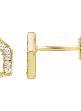 14K Yellow Gold .03 CTW Natural Diamond Gothic Initial A Earring