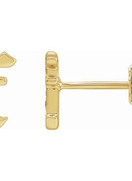 14K Yellow Gold .03 CTW Natural Diamond Gothic Initial A Earring