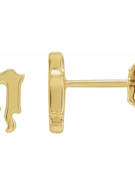 14K Yellow Gold .03 CTW Natural Diamond Gothic Initial A Earring