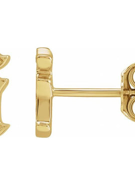 14K Yellow Gold .03 CTW Natural Diamond Gothic Initial A Earring