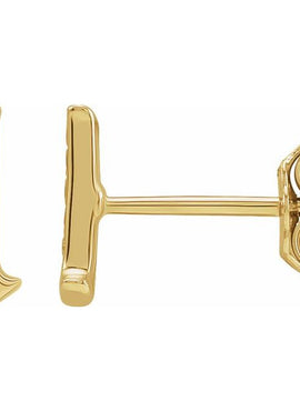 14K Yellow Gold .03 CTW Natural Diamond Gothic Initial A Earring